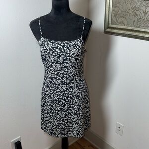 Cotton on black white floral boho casual dress Sz S/P